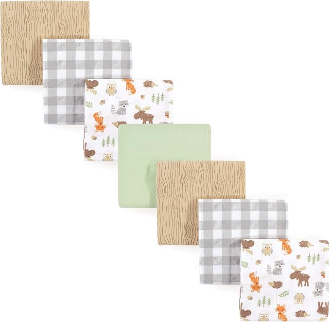 Hudson Baby Unisex Baby Cotton Flannel Receiving Blankets Bundle, One Size by HudsonBaby