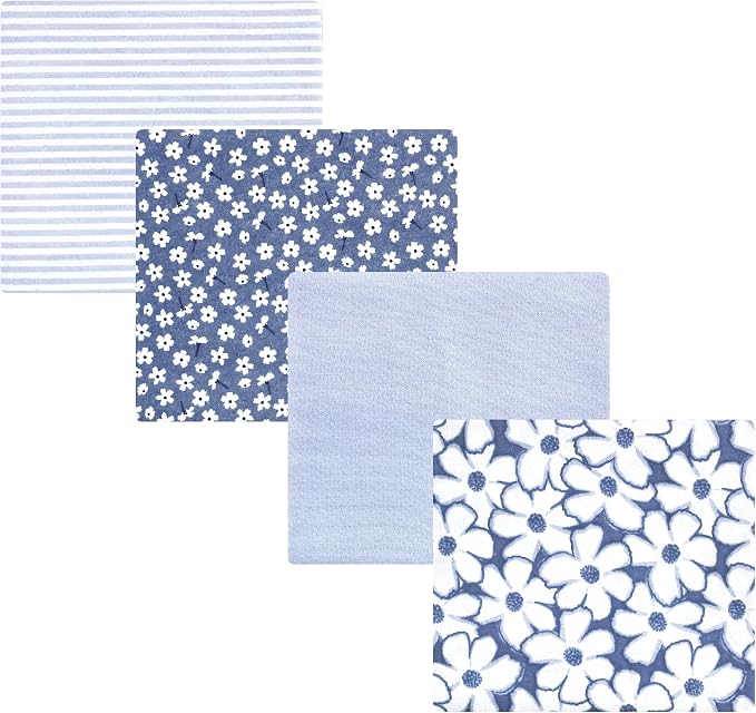 Hudson Baby Unisex Baby Cotton Flannel Receiving Blankets 4-Pack, One Size by HudsonBaby