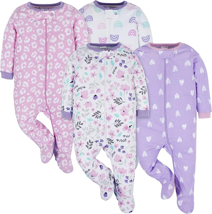 Onesies Brand Baby Girls 4-Pack Sleep 'N Play Footies Multi Pack by OnesiesBrand