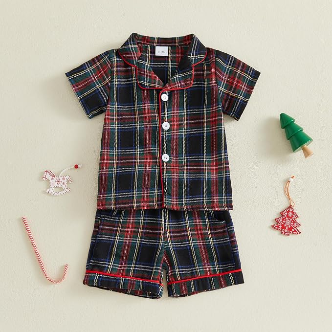 Kuriozud Toddler Baby Girl Pajamas Set Summer Floral Short Sleeve Button Down - Image 6