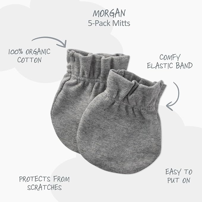 Butterblu Morgan 5-Pack Mitts 100% Cotton No Scratch Mitten Gloves | GOTS - Image 2