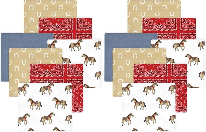 Hudson Baby Little Treasure Cotton Poly Flannel Receiving Blankets Multipack by HudsonBaby