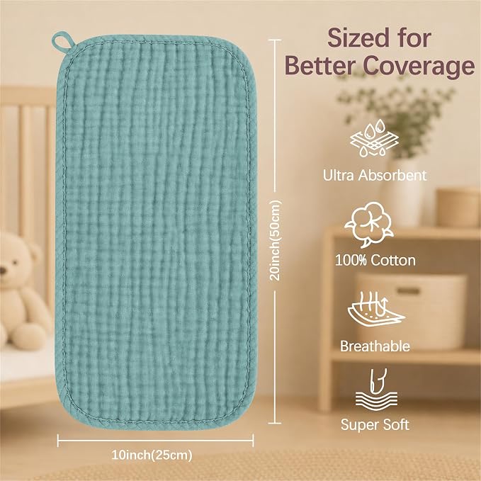 Ease Cubs 12 Pack Muslin Burp Cloths Large 100% Cotton Hand Washcloths - Image 4