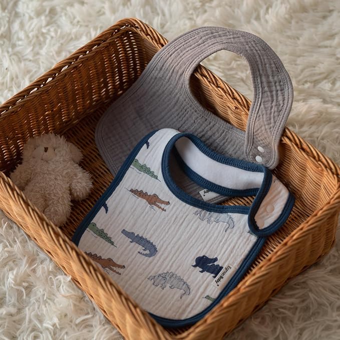 Muslin Baby Bibs for Drooling and Teething, Bibs for Boys Girls | Soft Cotton - Image 7