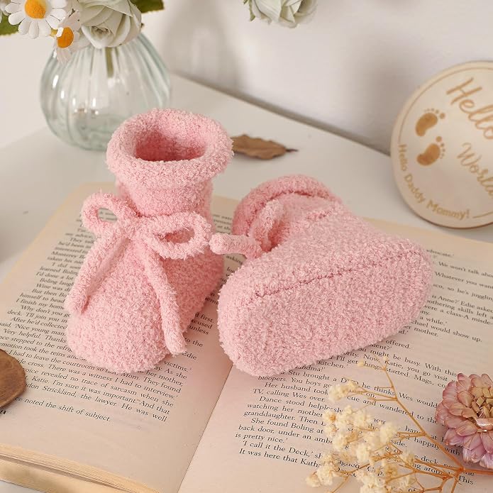LAWKUL Cotton Baby Booties Newborn Fleece Shoes Sock - Image 5