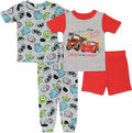 Disney Boys' 4-Piece Snug-fit Cotton Matching Comfortable Pajama Set, Soft & by Disney