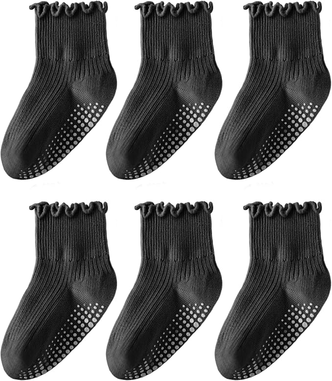 HONGTEYA 6 Pairs Toddler Ruffle Socks by HONGTEYA