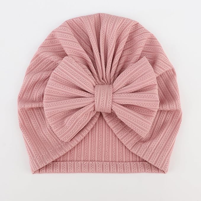 DRESHOW BQUBO 5 Pieces Newborn Baby Turban Hats Bow Baby Infant Beanie - Image 6