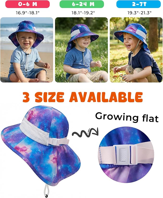 Toddler Baby Sun Hat Kids Summer Beach Essentials Adjustable Beach Hats - Image 5