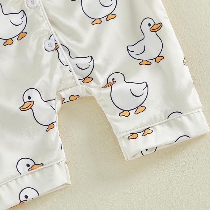 Kuriozud Baby Girl Boy Romper Pajamas Onesie Short Sleeve Button Down Pjs - Image 8