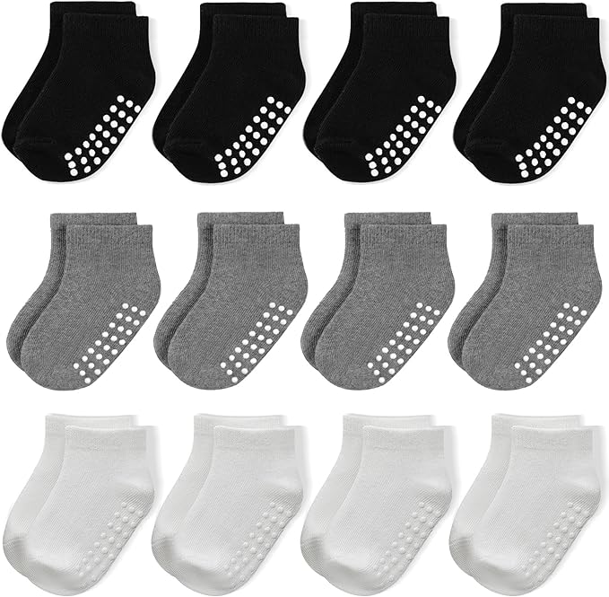 Baby Non-Slip Ankle Socks 12 Pack Soft Cotton by JAKIDAR