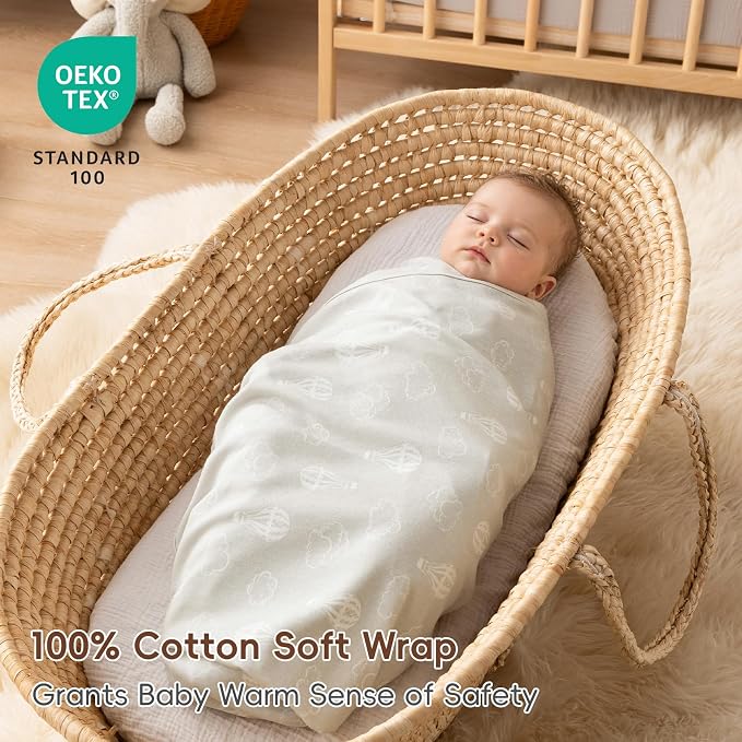 david's kids 2 Pack Baby Cotton Swaddle Blankets, 100% Cotton and Ultra Soft - Image 4