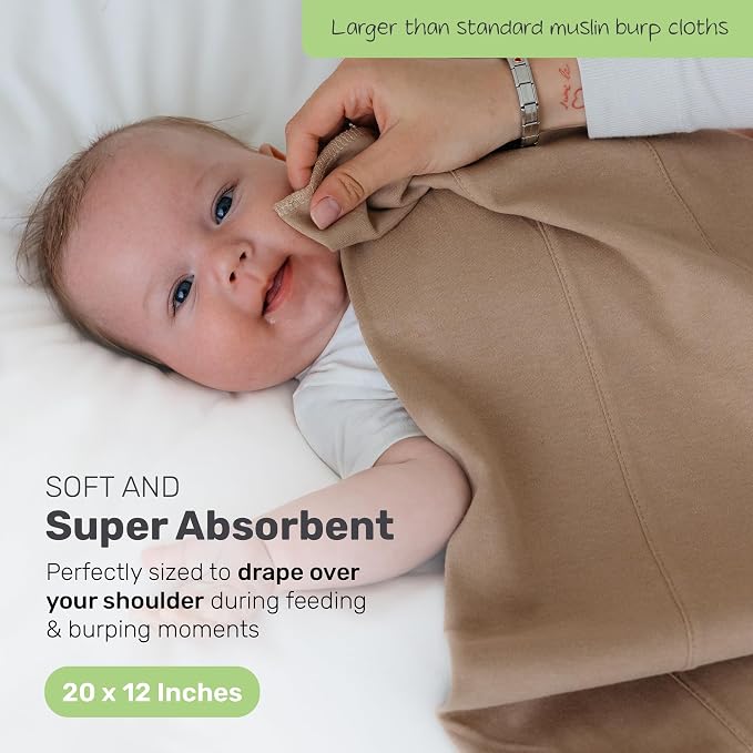 Snug Baby Cotton Burp Cloths, Lightweight Soft Color Feeding Essentials - Image 2