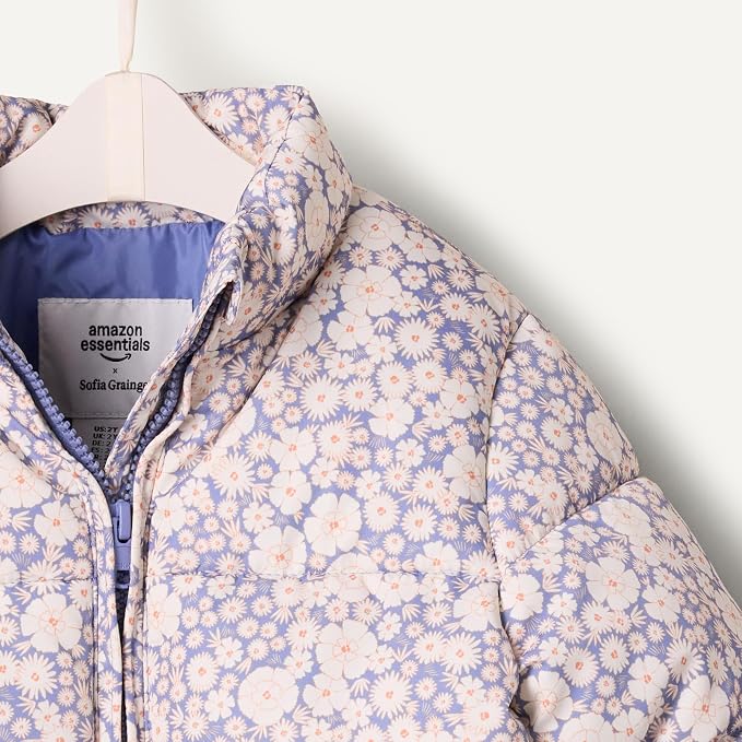 Amazon Essentials x Sofia Grainge Toddler and Baby Girls' Taffeta Puffer Jacket - Image 5