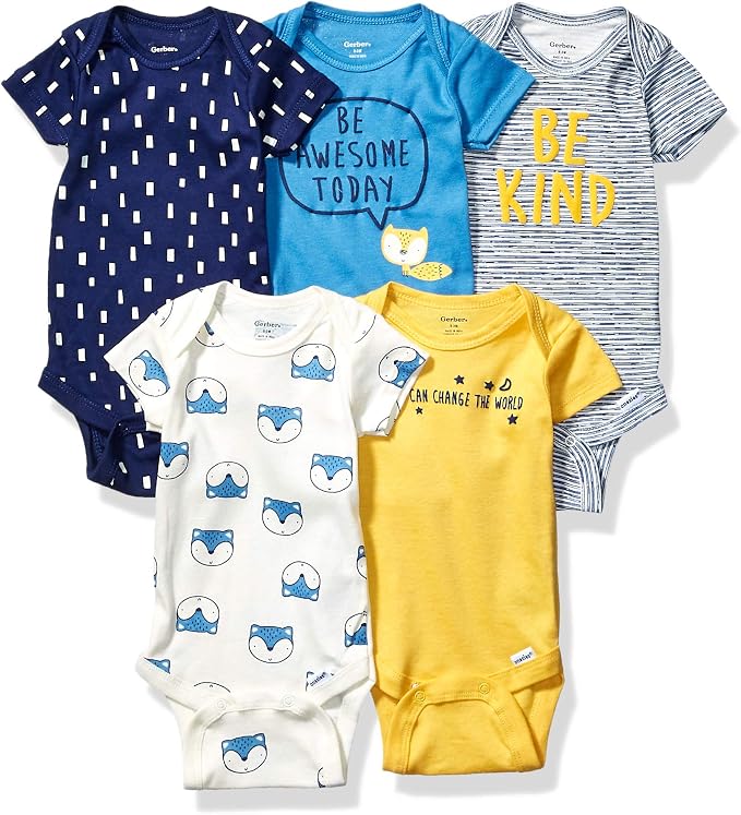 Gerber Baby Boys' 5-pack Variety Onesies Bodysuits by Gerber