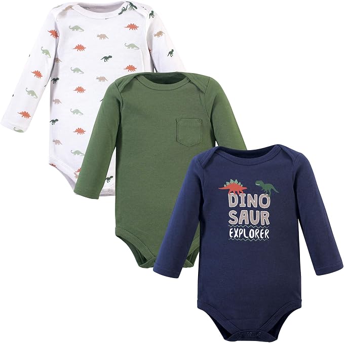 Hudson Baby baby-boys Cotton Long-sleeve Bodysuits 3-pack by HudsonBaby