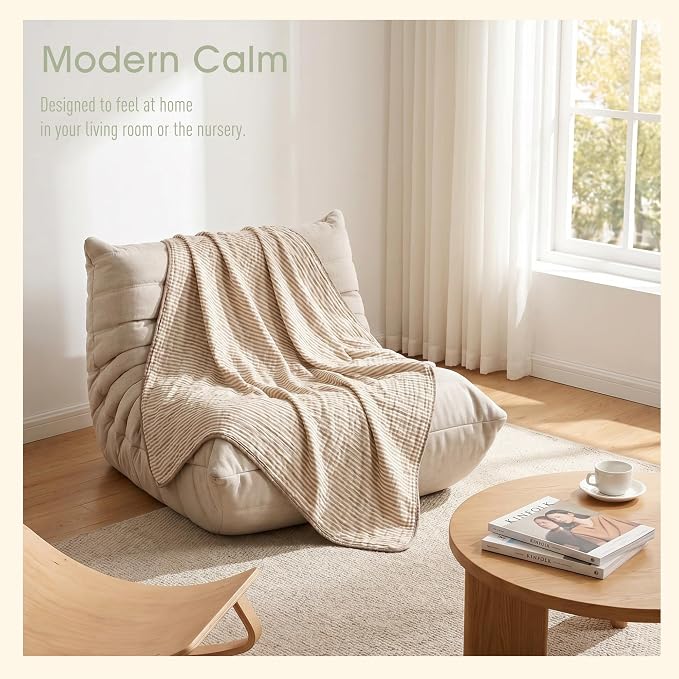 Ultra Soft Muslin Baby Blanket, Organic Cotton Blend | 43x43 Inches, 6-Layer - Image 8