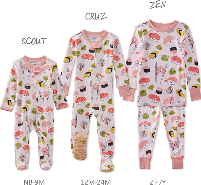 Butterblu Scout Sleep & Play 100% Organic Cotton Footed Zip Front PJs | GOTS - Image 5