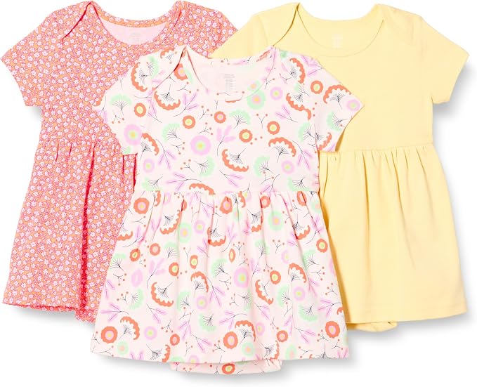 Amazon Essentials Baby Girls' Short Sleeve Bodysuit Dress, Everyday Dresses by AmazonEssentials