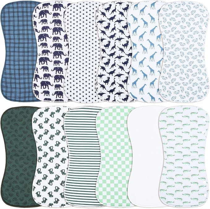 Baby Burp Cloths with Snap Design 3 Layers Thicken Cotton Absorbent and Soft by Benoxine