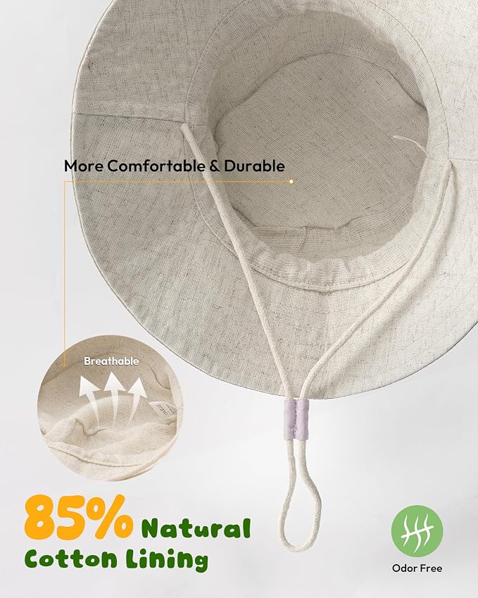 Baby Sun Hat for Toddler Kids Bamboo Rayon Bucket Hat Summer Beach Sun - Image 4
