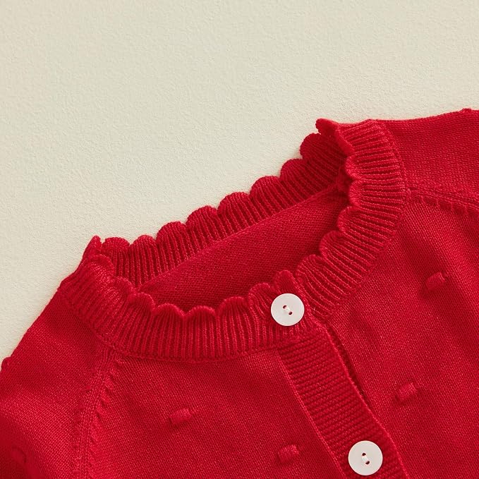 Baby Girl Cardigan Long Sleeve Button Up Sweater Toddler Girl Fall Outfits - Image 4