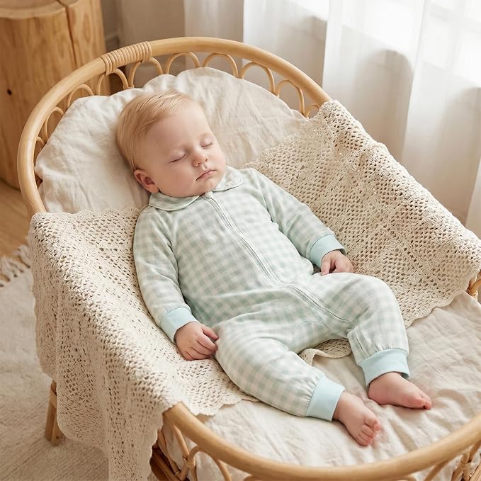 Seyurigaoka Newborn Baby Boy Girl Romper Long Sleeve Zipper Jumpsuit - Image 2