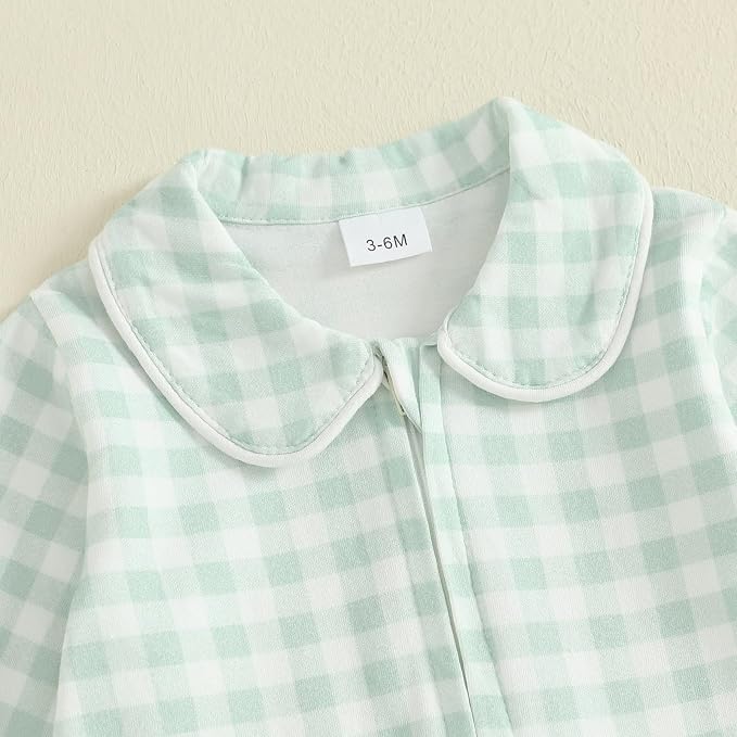 Seyurigaoka Newborn Baby Boy Girl Romper Long Sleeve Zipper Jumpsuit - Image 5