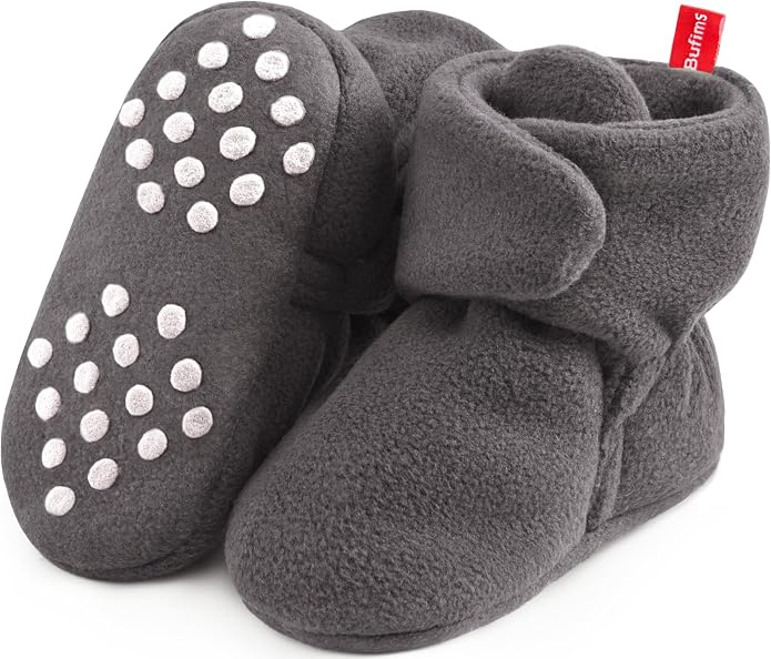 Bufims Baby Fleece Booties Newborn Unisex Booties Non-Slip Newborn Infant First by Bufims