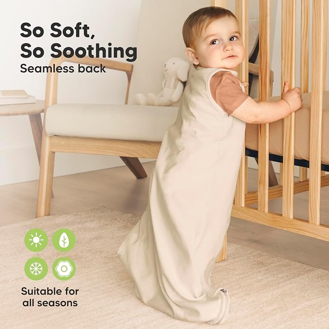 KeaBabies 2-Pack Organic Baby Sleep Sacks, 100% Cotton 0.5TOG - Image 4