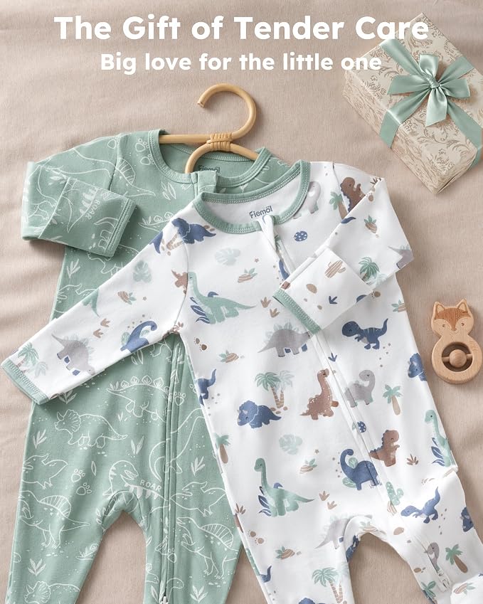 Baby Sleepers 100% Cotton Footie Pajamas, Newborn 0-3 3-6 6-9 Months - Image 8