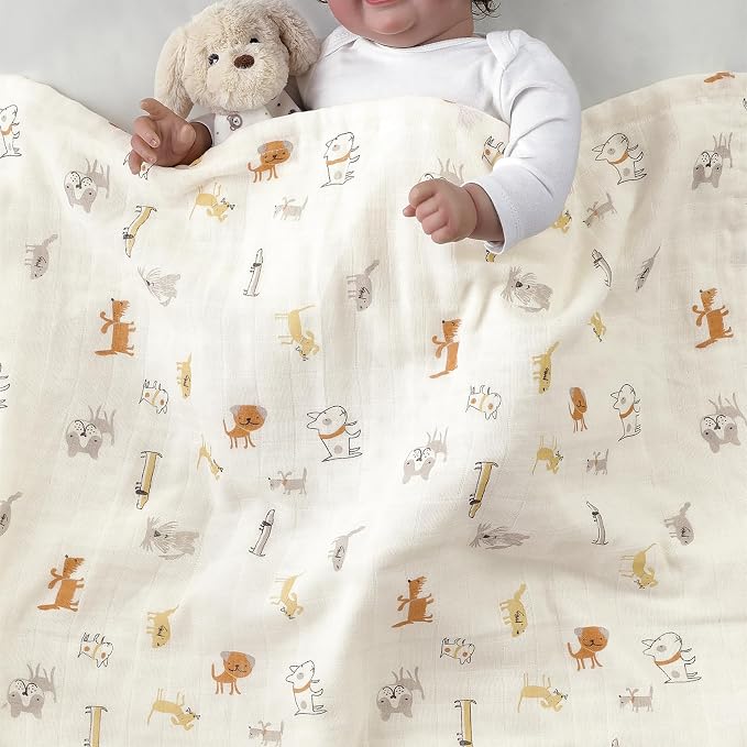CREVENT 30''X40'' Organic Muslin Cotton Baby Blanket - Image 3