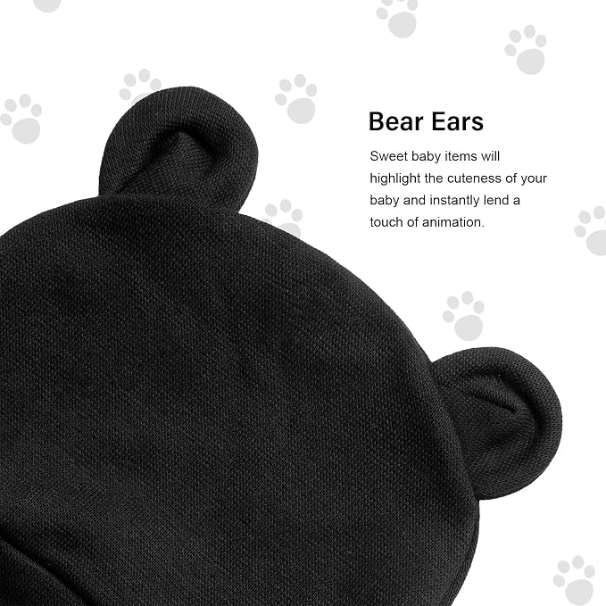 Newborn Baby Hat and Mittens Set Bear Ears Toddler Infant Beanie Caps Newborn - Image 4