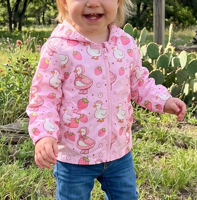 Toddler Baby Girl Windbreaker Jacket Zip Up Hoodie Long Sleeve Sweatshirt - Image 3