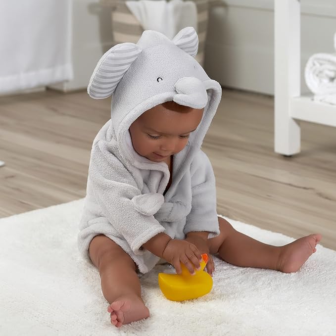 Gerber Baby Boys & Girls Plushy Soft Hooded Animal Character Bathrobe - Image 3