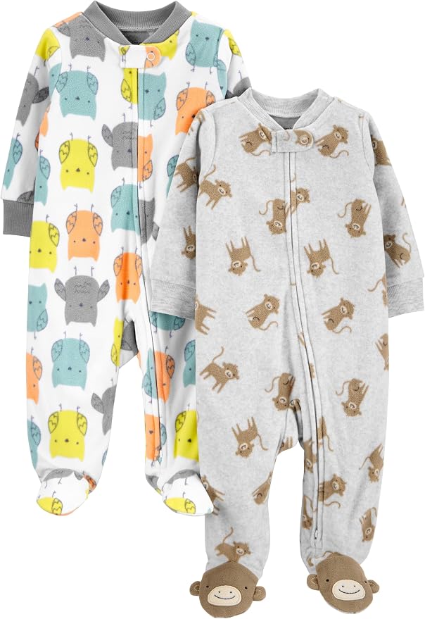 Simple Joys by Carter's Unisex Baby 2-pack Neutral Fleece Footed Sleep and Play by SimpleJoysbyCarters