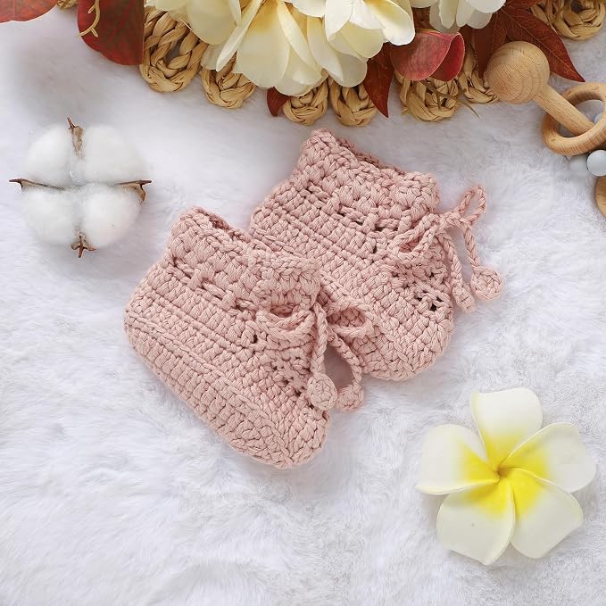Hadetoto Baby Booties Hand Crochet Knit Cotton Bootie | Soft, Newborn First - Image 5