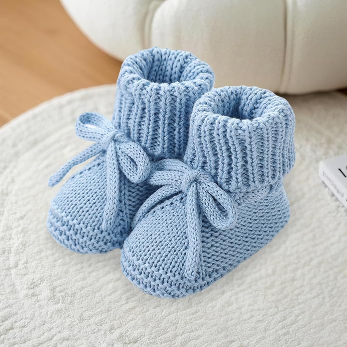 DSORVICD Newborn Baby Boys Girls Knitted Booties Soft Sole Shoes Socks - Image 3
