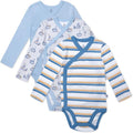 HonestBaby Baby 3-pack Long Sleeve Side-snap Kimono Bodysuits Organic Cotton by HonestBaby