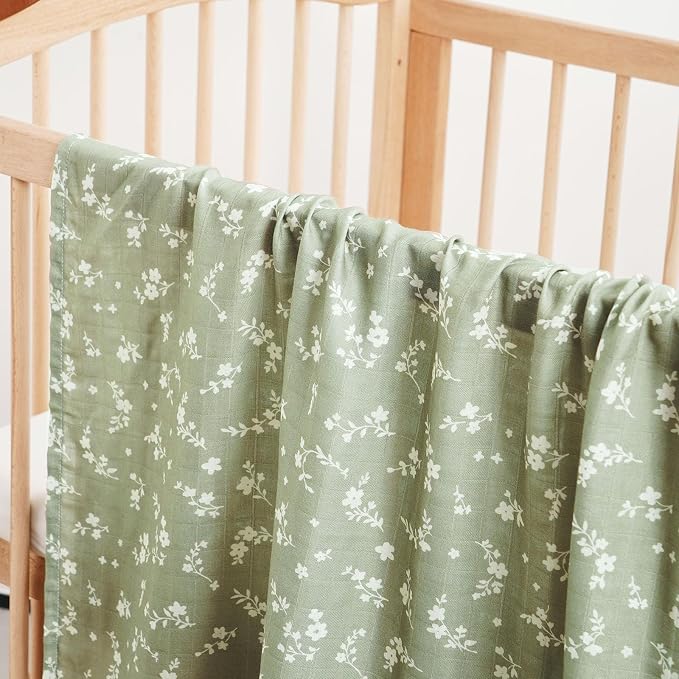 4 Set Muslin Swaddle Blankets Receiving Blanket - Image 5