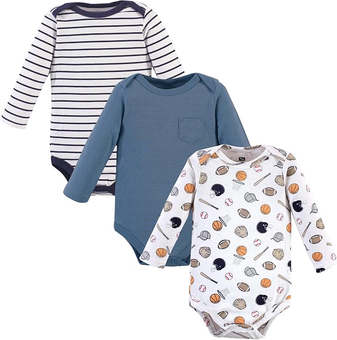 Hudson Baby baby-boys Cotton Long-sleeve Bodysuits 3-pack by HudsonBaby
