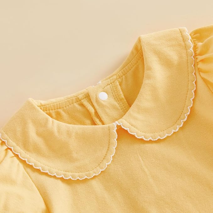 Baby Boy Girl Bubble Romper Short Sleeve Collar Summer Bodysuit - Image 4