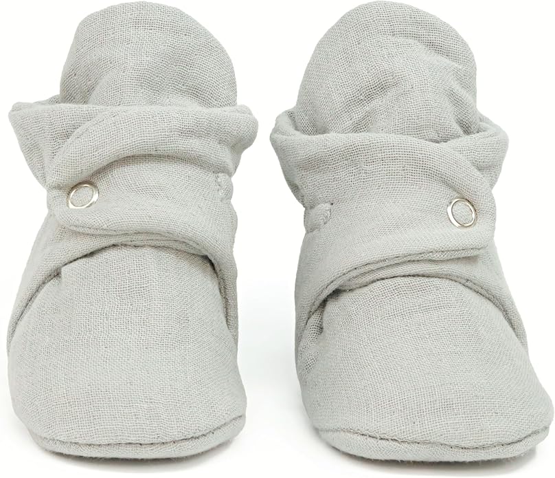 Ella Bonna Baby Booties Organic Cotton Muslin Newborn Baby Slippers Baby Boy - Image 5
