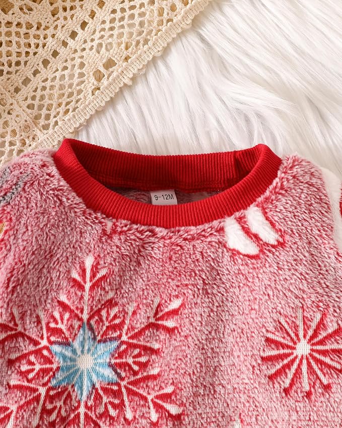 Jecson Toddler Girl Clothes Baby Girl Fleece Hoodie Outfits Thick Thermal - Image 5