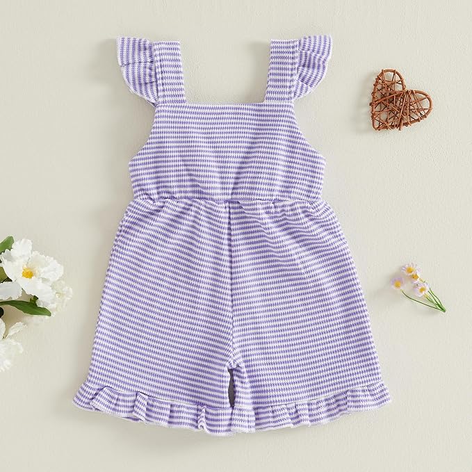 Little Girl Romper Toddler Overalls Summer Bow Jumpsuit Boho Outfit 6M-5T - Image 6