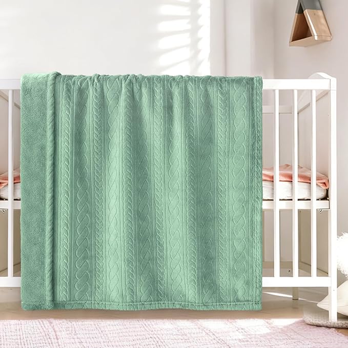 BORITAR 3D Fleece Baby Blanket for Boys 30 x 40 Inch Sage Green - Image 2