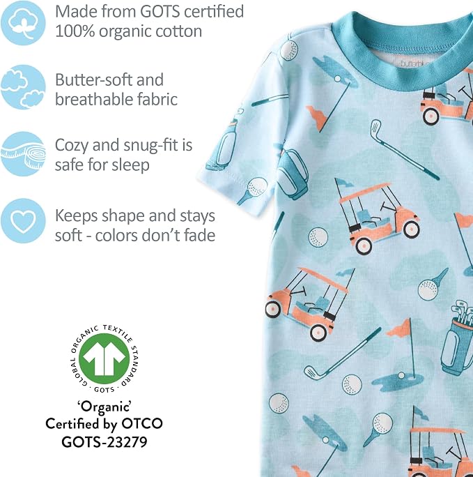 Butterblu Shade Snug-fit 2-Piece Short Sleeve PJs 100% Organic Cotton - Image 5