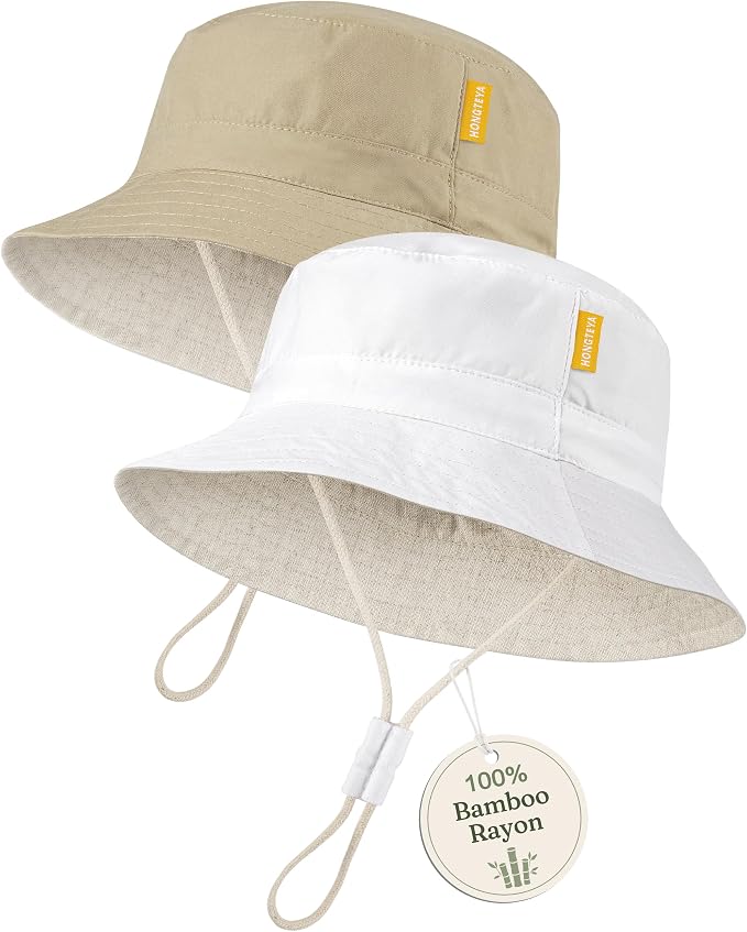 Baby Sun Hat for Toddler Kids Bamboo Rayon Bucket Hat Summer Beach Sun by HONGTEYA