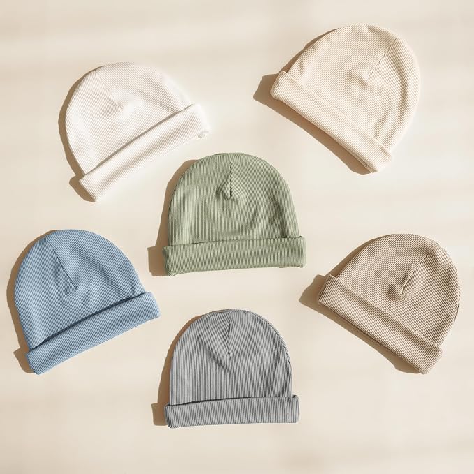 Konssy 6 Pack Baby Beanie Hats for Newborn Infant Girls Boys, 0-24 Months | - Image 6
