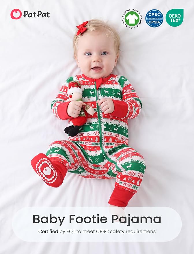 PATPAT Organic Cotton Baby Footie Pajamas - Image 2